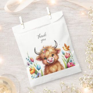 Sachets En Papier Baby shower de vache Highland Rustic Cute Baby