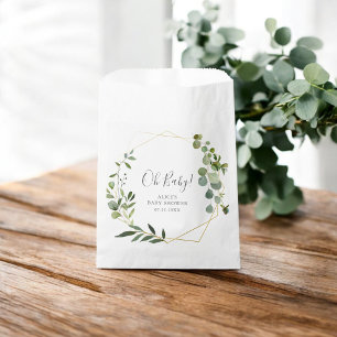 Sachets En Papier Baby shower de verdure botanique
