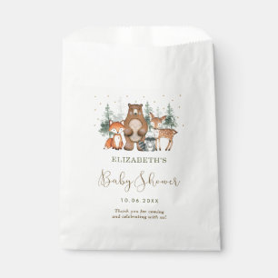 Sachets En Papier Baby shower de verdure des animaux de forêt de Wo