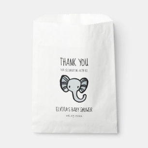 Sachets En Papier Baby shower d'éléphant bleu mignon