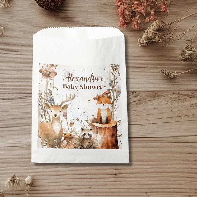 Sachets En Papier Baby shower des animaux forestiers (Créateur téléchargé)