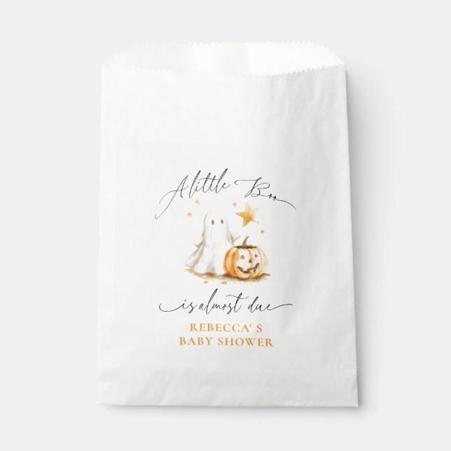 Sachets En Papier Baby shower d'Halloween du Citrouille fantôme mign (Devant)