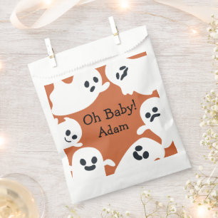 Sachets En Papier Baby shower d'Halloween orange foncé