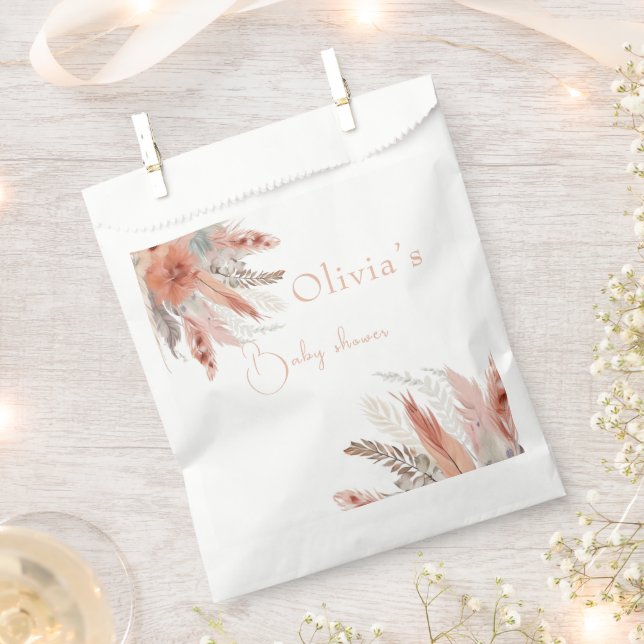 Sachets En Papier baby shower d'herbe bohoPampas (Coupé)