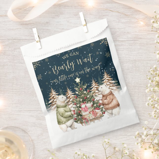 Sachets En Papier Baby shower d'hiver Ours polaire Snowflake (Coupé)