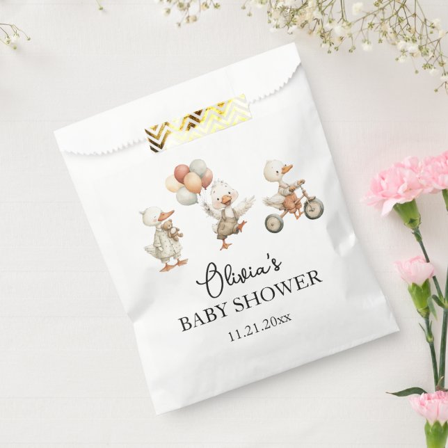 Sachets En Papier Baby shower d'oie (Scellé)