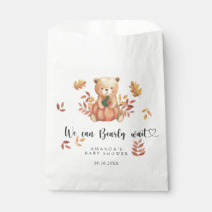 Sachets En Papier Baby shower d'ours en peluche automnale