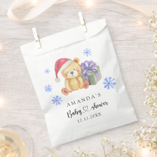 Sachets En Papier Baby shower d'ours en peluche d'hiver