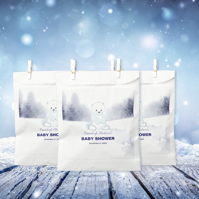 Sachets En Papier Baby shower d'ours polaire (Créateur téléchargé)