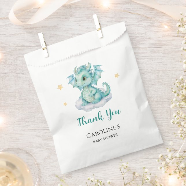 Sachets En Papier Baby shower Dragon mou (Coupé)