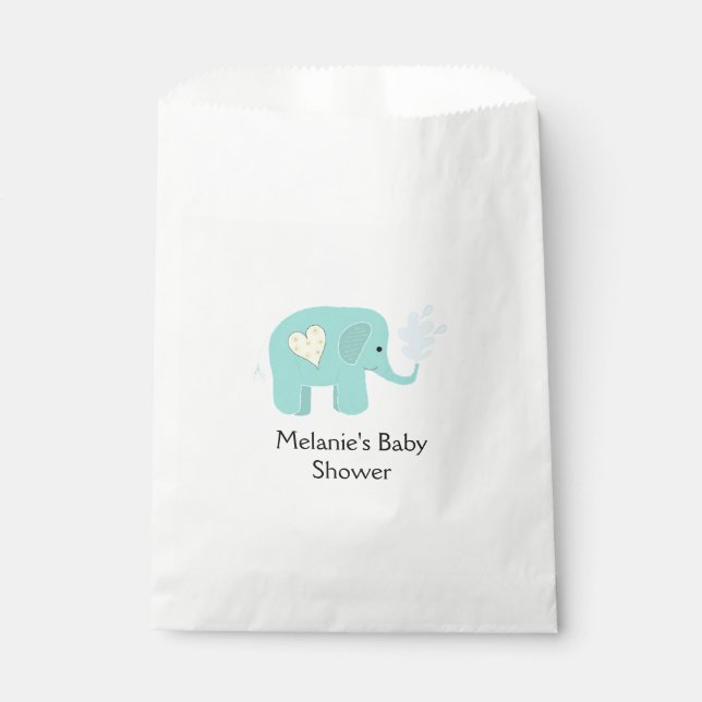 Sachets En Papier Baby shower éléphant (Devant)