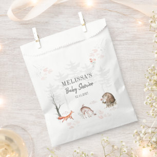 Sachets En Papier Baby Shower en Forêt de Bois