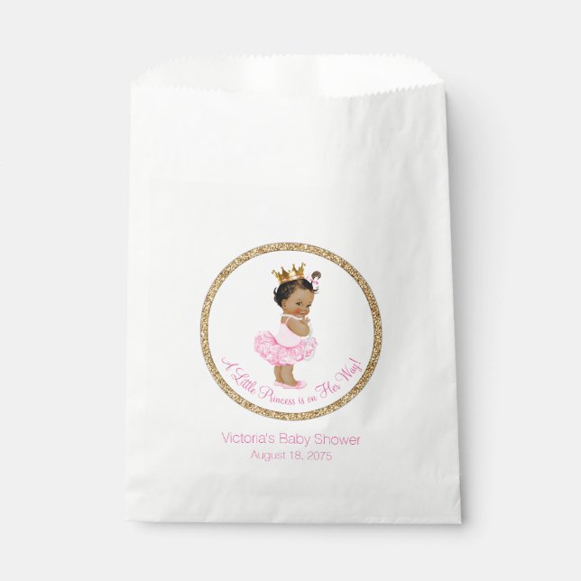 Sachets En Papier Baby shower ethnique Ballerina Princess (Devant)