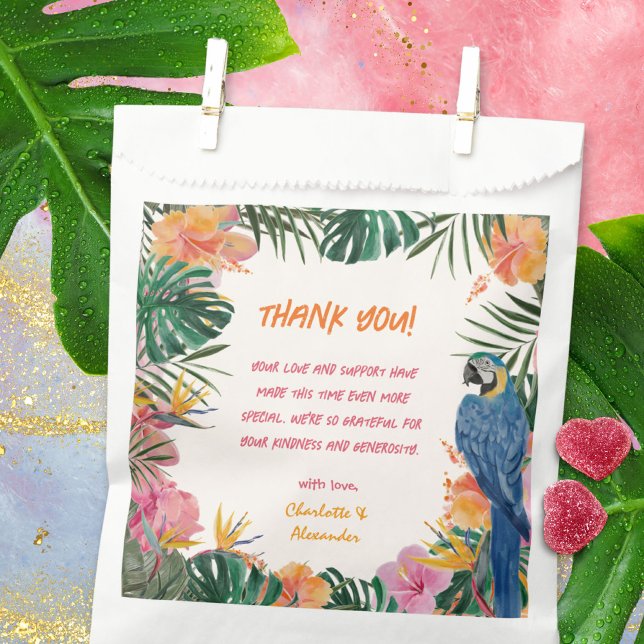 Sachets En Papier Baby shower Exotique Tropical Floral Aquarelle (Exotic Tropical Floral Watercolor Baby Shower Favor Bag ©Susanne Sachers - Sunny Mind 🌞)