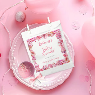 Sachets En Papier Baby shower fille de cadre de bonbons rose