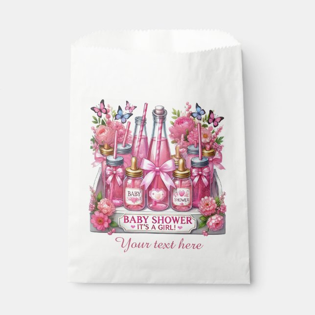 Sachets En Papier Baby shower filles mignonnes (Devant)