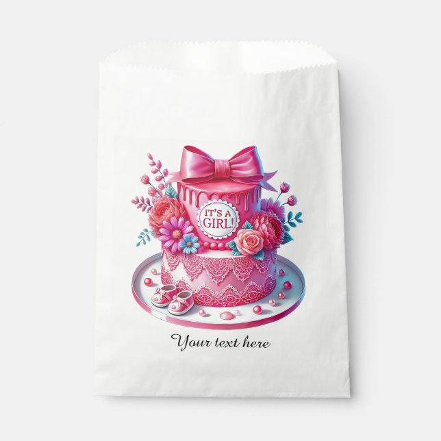 Sachets En Papier Baby shower filles mignonnes (Devant)