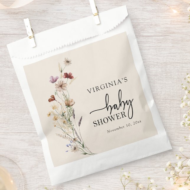 Sachets En Papier Baby shower Fleur sauvage Boho (Boho Wildflowers Baby Shower Favor Bag by Painted Paperie
)