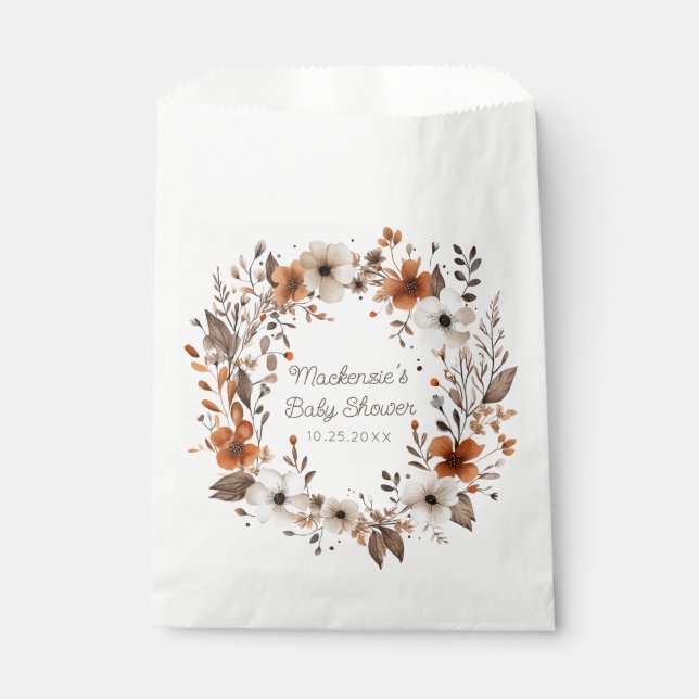 Sachets En Papier Baby shower Floral de Chocal (Devant)