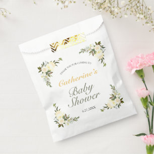 Sachets En Papier Baby Shower Floral Jaune Frais de Printemps
