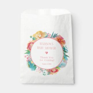 Sachets En Papier Baby shower floral rose personnalisé