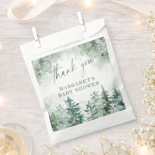 Sachets En Papier Baby shower forestier d'hiver