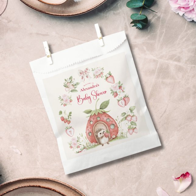 Sachets En Papier Baby Shower Forêt de Fraises (Créateur téléchargé)