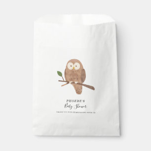 Sachets En Papier Baby shower Forêt forestière Créature Chouette noc