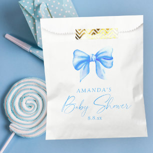 Sachets En Papier Baby shower Garçon à arc bleu