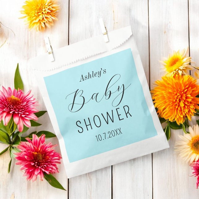 Sachets En Papier Baby shower Garçon Bleu Élégant (Créateur téléchargé)