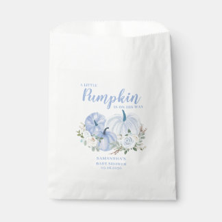 Sachets En Papier Baby shower garçon Citrouille Blue Little