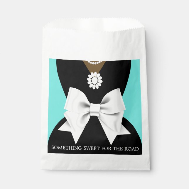 Sachets En Papier Baby shower Glam Modern Aqua Éthique Turquoise Tif (Devant)