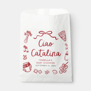 Sachets En Papier Baby shower Italien Pizza Ciao Bambino