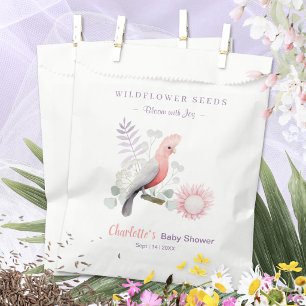 Sachets En Papier Baby Shower Lavande Oiseau Graine de Fleur Sauvage