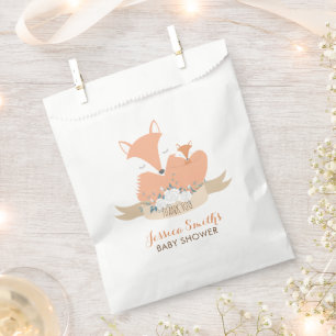 Sachets En Papier Baby shower Maman et Baby Fox