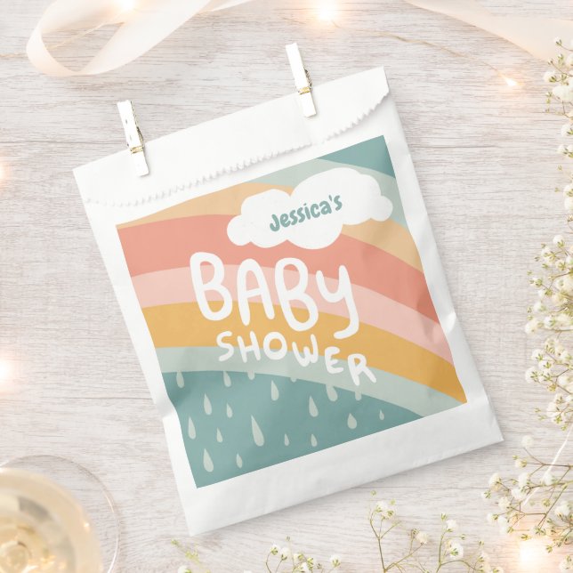 Sachets En Papier BABY SHOWER Mignons Nuages Rainbow Pluie PERSONNAL (Coupé)