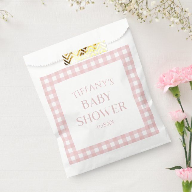 Sachets En Papier Baby shower minimaliste rose (Scellé)