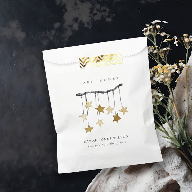 Sachets En Papier Baby shower mobile simple neutre étoile jaune (Créateur téléchargé)