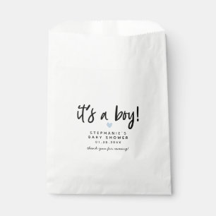 Sachets En Papier Baby shower moderne Blue Heart