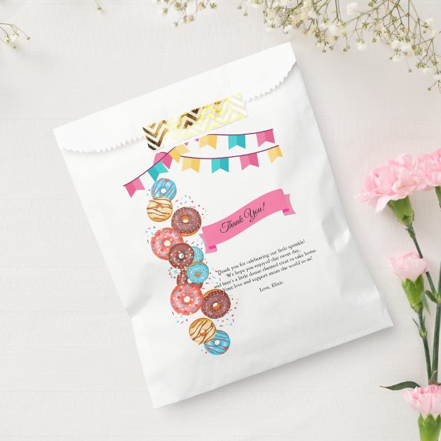 Sachets En Papier Baby shower moderne pour bébés Donut arroser (Créateur téléchargé)