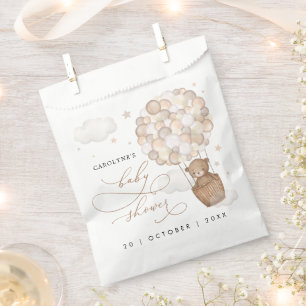 Sachets En Papier Baby shower moderne Teddy Bear Hot Air Balloon