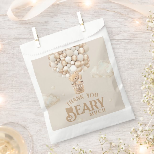 Sachets En Papier Baby shower neutre d'attente de l'ours en peluche (Coupé)
