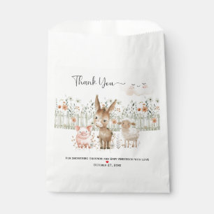 Sachets En Papier Baby shower neutre pour les animaux de ferme