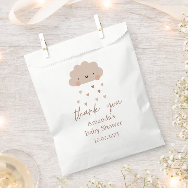 Sachets En Papier Baby shower nuage de pluie Boho mûre (Coupé)