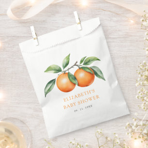 Sachets En Papier Baby shower Orange Twins
