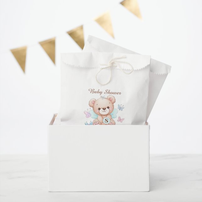 Sachets En Papier Baby shower personnalisé de l'ours (Fête)