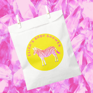 Sachets En Papier Baby shower personnalisé Zèbres colorés mignons