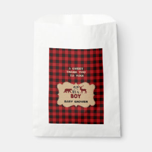Sachets En Papier Baby shower Petit Chasseur de bûcheron rouge de bû