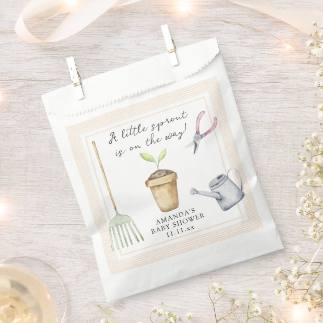 Sachets En Papier Baby shower petite pousse  (Coupé)