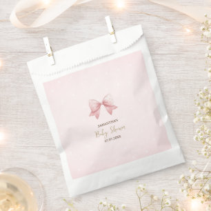 Sachets En Papier Baby Shower Points de Roseau à l'aquarelle Rose